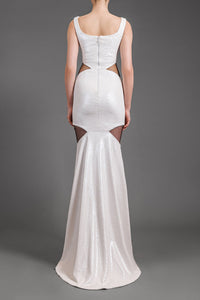 Her Trove-Sequined dress with tulle cut-outs