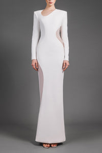 Her Trove-Long sleeves dress with tulle cut-outs