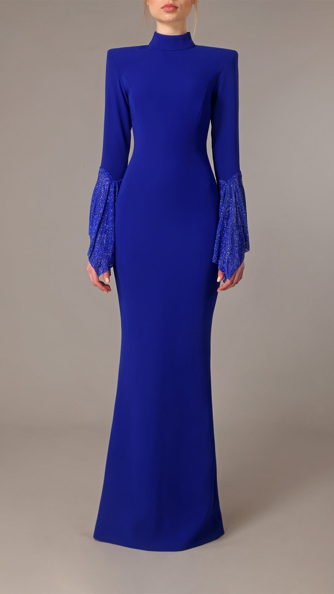 High neck long sleeves dress- Hertrove