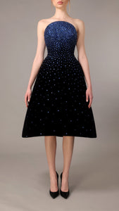 Hand beaded velvet midi dress Jean-Louis Sabaji