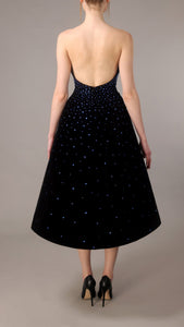 Hand beaded velvet midi dress Jean-Louis Sabaji