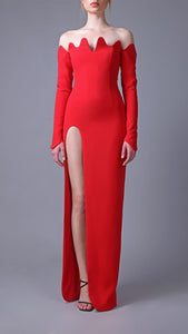 Waves structured neckline off shoulder dress Jean-Louis Sabaji