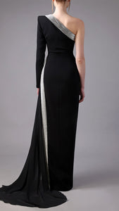 One sleeve high slit dress Jean-Louis Sabaji