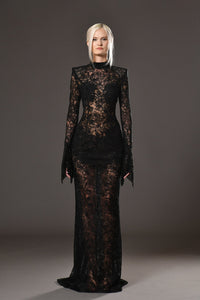 Her Trove-Long sleeves lace dress