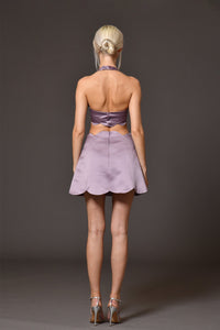 Her Trove-Satin blazer with top and skirt