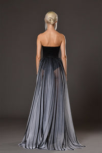 Her Trove-Satin strapless dress with flower cups