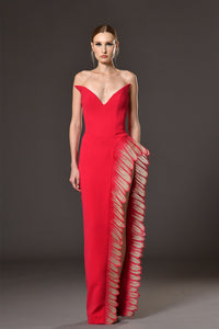 Her Trove-Crepe dress with daisy petals