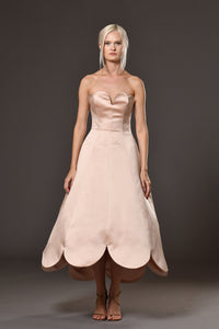 Her Trove-A line strapless midi dress