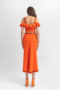 Ruffled top with midi skirt - HerTrove