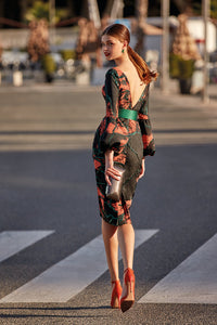 HerTrove - Open back printed short dress