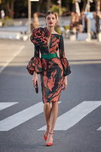 HerTrove - Open back printed short dress
