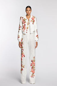 HerTrove-Embroidered lace jumpsuit with bomber
