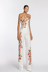 HerTrove-Embroidered lace jumpsuit with bomber