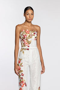 HerTrove-Embroidered lace jumpsuit with bomber