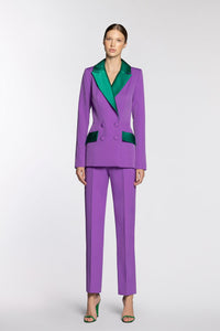 HerTrove-Double vested crepe jacket with pants