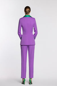 HerTrove-Double vested crepe jacket with pants