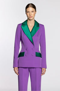 HerTrove-Double vested crepe jacket with pants