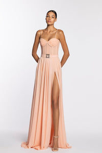 HerTrove-Heart shape corset top with georgette kirt