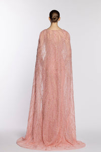 HerTrove-Fully beaded gown with cape 