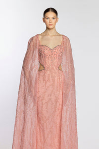 HerTrove-Fully beaded gown with cape 