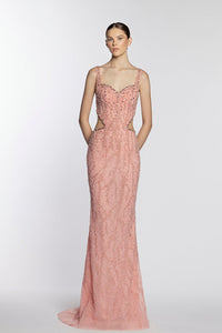 HerTrove-Fully beaded gown with cape 
