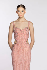 HerTrove-Fully beaded gown with cape 