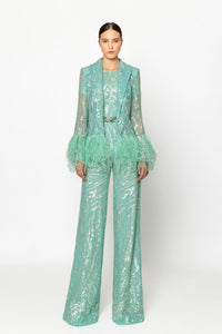 Her Trove - Fully embroided jumpsuit with jacket