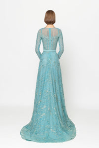 Her Trove - Fully embroidered long sleeves gown