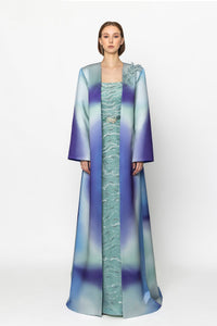 Her Trove - Fully beaded dress with printed kaftan
