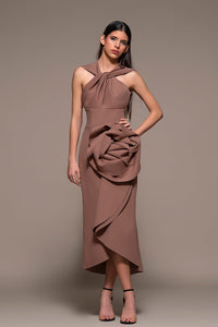 Cross Shoulder Asymmetrical Dress - HerTrove