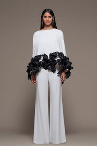 Detailed Edged Top with Pants - HerTrove