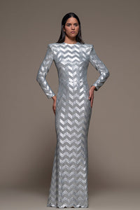 Long Sleeves Column Dress - HerTrove