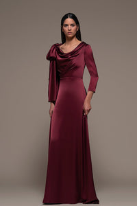 Draped Bodice Column Dress - HerTrove