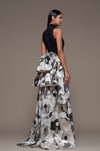 Sleeveless high neck cloche gown - HerTrove