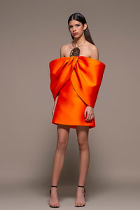 Draped Sleeves Short Dress - HerTrove