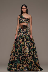 Crop top single strap gown - HerTrove