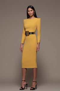 Long sleeves midi dress - HerTrove
