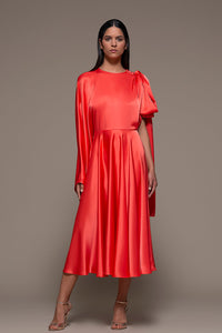 Draped Sleeve midi dress - HerTrove