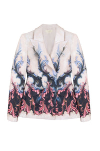 Her Trove - Shirt with printed jacket and skirt set