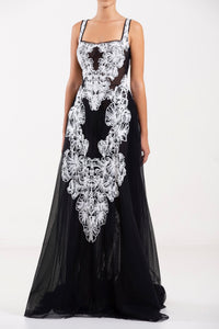 Her Trove - Polka dot tulle embroidered dress