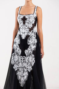 Her Trove - Polka dot tulle embroidered dress