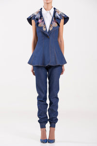 Her Trove - Shirt with beaded vest and denim pants