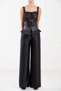 Her Trove - Mikado jumpasuit with beaded lace top