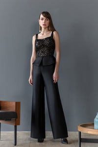 Her Trove - Mikado jumpasuit with beaded lace top
