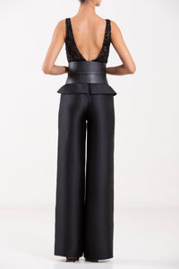 Her Trove - Mikado jumpasuit with beaded lace top