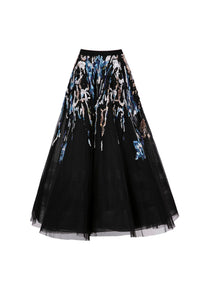 Her Trove - Crepe jacket paired with beaded tulle skirt
