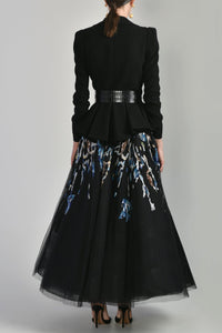 Her Trove - Crepe jacket paired with beaded tulle skirt