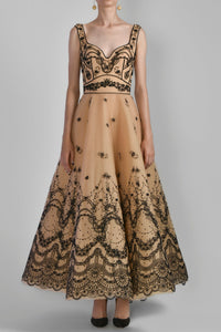 Her Trove - Sleeveless embroidered tulle dress