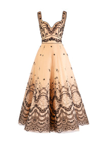 Her Trove - Sleeveless embroidered tulle dress