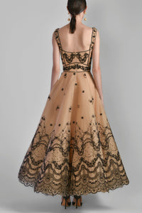 Her Trove - Sleeveless embroidered tulle dress